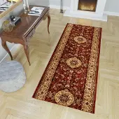 Tapiso Yesemek Tapijtloper Rood Klassiek Woonkamer Gang Vloerkleed Maat- 100x550