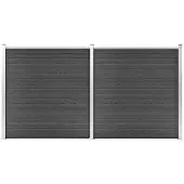 vidaXL Schuttingpanelenset 353x186 cm HKC zwart