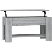 vidaXL Salontafel 101x49x52 cm bewerkt hout grijs sonoma eikenkleurig