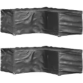vidaXL Tuinmeubelhoezen L-vormig 2 st 16 oogjes 215x215x70 cm
