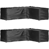 vidaXL Tuinmeubelhoezen L-vormig 2 st 18 oogjes 285x220x80 cm