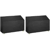 vidaXL Tuinbankhoezen 2 st 8 oogjes 190x70x70/88 cm polyetheen