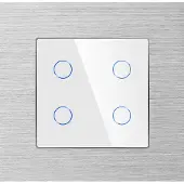 Perfect Switches TOUCH SCHAKELAAR | ALUMINIUM | ZILVER | AAN/UIT | VIERVOUDIG | WIFI + RF