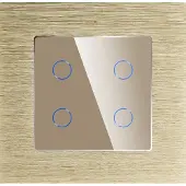Perfect Switches TOUCH SCHAKELAAR | ALUMINIUM | GOUD | AAN/UIT | VIERVOUDIG | WIFI + RF