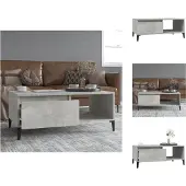 vidaXL Salontafel 90x50x36,5 cm bewerkt hout betongrijs