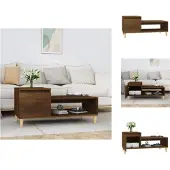 vidaXL Salontafel 100x50x45 cm bewerkt hout bruineiken