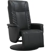 vidaXL Fauteuil verstelbaar met voetensteun kunstleer zwart