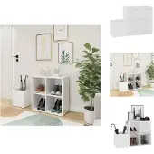 vidaXL Opbergkast 105x35,5x70 cm bewerkt hout hoogglans wit