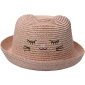 Clayre & Eef Hoed Kind Roze Papierstro Kat