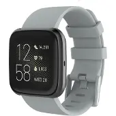 Shop4 - Fitbit Versa Bandje - Large Siliconen Grijs