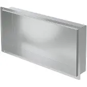 ECD-Germany Douchegarnituur 60x30 cm zilver roestvrij staal inbouwframe muurnis douchebak LuxeBad