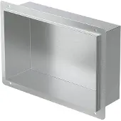 ECD-Germany Douchebak 30x20 cm zilver roestvrij staal inbouwframe Wandnis Douchebak LuxeBad