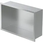 ECD-Germany Douchebak 30x20 cm zilver roestvrij staal wandnis Douchebak LuxeBad