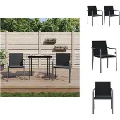 vidaXL Tuinstoelen met kussens, 2 stuks, zwart, 56x59x84 cm, polyrotan - Tuinstoelen