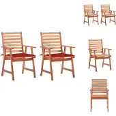 vidaXL Tuinstoel - Tuinstoelen - Tuin Stoel - Tuin Stoelen - Tuinstoelen 2 st met kussens massief acaciahout