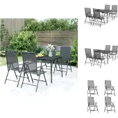 vidaXL 5-delige Tuinset staal antracietkleurig