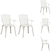 vidaXL Tuinstoel - Tuinstoelen - Stoel - Stoelen - Tuinstoelen 2 st gietaluminium wit
