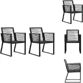 vidaXL Buitenstoel - Buitenstoelen - Tuinstoel - Tuinstoelen - Tuinstoelen 2 st PVC-rattan zwart