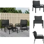 vidaXL Tuinstoel met grijze kussens 68x76x79 cm staal