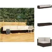 vidaXL 4-delige tuinmeubelset met kussens, van bruin polyrotan