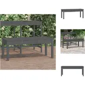 vidaXL Tuinbank 109x44x45 cm massief grenenhout grijs