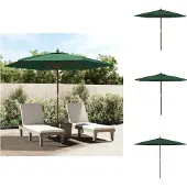 vidaXL Parasol met houten paal 299x240 cm groen