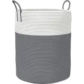 vidaXL Opbergmand Ø 38x46 cm katoen grijs en wit