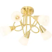 QAZQA Klassieke plafondlamp goud met opaal glas 5-lichts - Inez