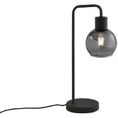 QAZQA Art Deco tafellamp zwart met smoke glas - Vidro