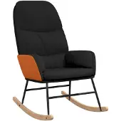 vidaXL Schommelstoel stof zwart