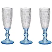 Vivalto - Luxe Champagneglazen Monaco serie set 6x blauwe voet 180 ml
