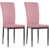 vidaXL Eetkamerstoelen 2 st fluweel roze