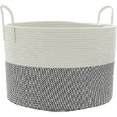 vidaXL Opbergmand Ø 51x33 cm katoen grijs en wit