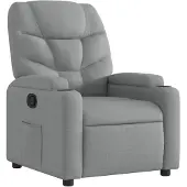 vidaXL Fauteuil verstelbaar stof lichtgrijs
