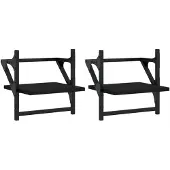 vidaXL Wandschappen met stangen 2 st 30x25x30 cm zwart