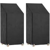vidaXL Tuinstoelhoezen 2 st met 8 oogjes 65x65x110/150 cm polyetheen