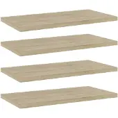 vidaXL Wandschappen 4 st 40x20x1,5 cm bewerkt hout sonoma eikenkleurig