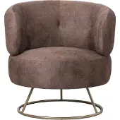 Ptmd Carice Brown Fauteuil Infinity 3 Bison Gold Base (Bruin, 78x79x78cm)