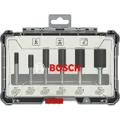 Bosch 6-DELIGE FREZENSET RECHTE SCHACHT 1/4