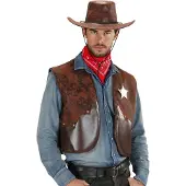 Widmann - Cowboy & Cowgirl Kostuum - Cowboy Vest Man - Bruin - XL - Carnavalskleding - Verkleedkleding