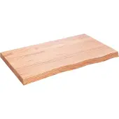 vidaXL Wandschap 100x60x(2-6)cm behandeld massief eikenhout lichtbruin