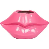 Housevitamin Lips Don't Lie Vaas - Bloempot Neon Roze - 21x19x11cm - Trendy en opvallende vaas voor je interieur