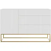 NADUVI Collection Wandkast Vesper | NADUVI Collection spaanplaat wit 140x90x38 cm dressoirs | NADUVI
