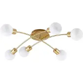 LINDBY Plafondlamp Agmar, dimbaar, messing / goud, Woon-/ Eetkamer, metaal, Modern, plafondlamp