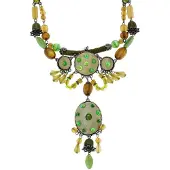 Behave - ketting army green met hanger - bohemian statement stijl