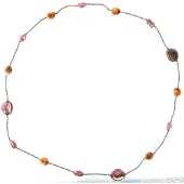 Behave - Lange ketting met paarse kralen - 120 cm - Trendy mode sieraden