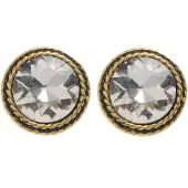 Behave - Oorbellen met ronde steen en goudkleur rand - vintage stijl