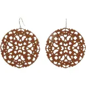 Behave - Oorhangers dames - Barok stijl uitgesneden bruin design