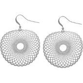 Behave - Oorhangers dames grafisch motief - Artistieke look - Zilverkleur