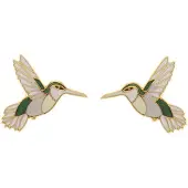 Behave - Oorbellen dames - Kolibrie stekers - Wit groen - Natuurtrend